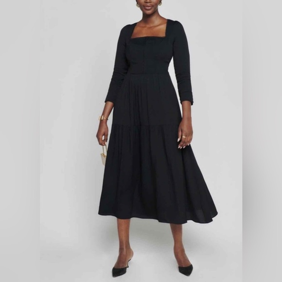 Reformation Chaylyn Dress Black 12 - Picture 4 of 15